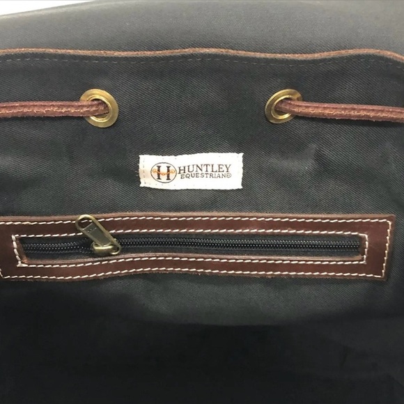 New Huntley Equestrian Suede Leather Cowhide Designer Shoulder Backpack - Picture 3 of 8